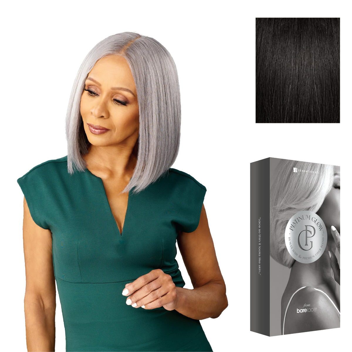 Sensationnel Platinum Glow 13x6 Wig-Amandine, 1B OFFBLACK
