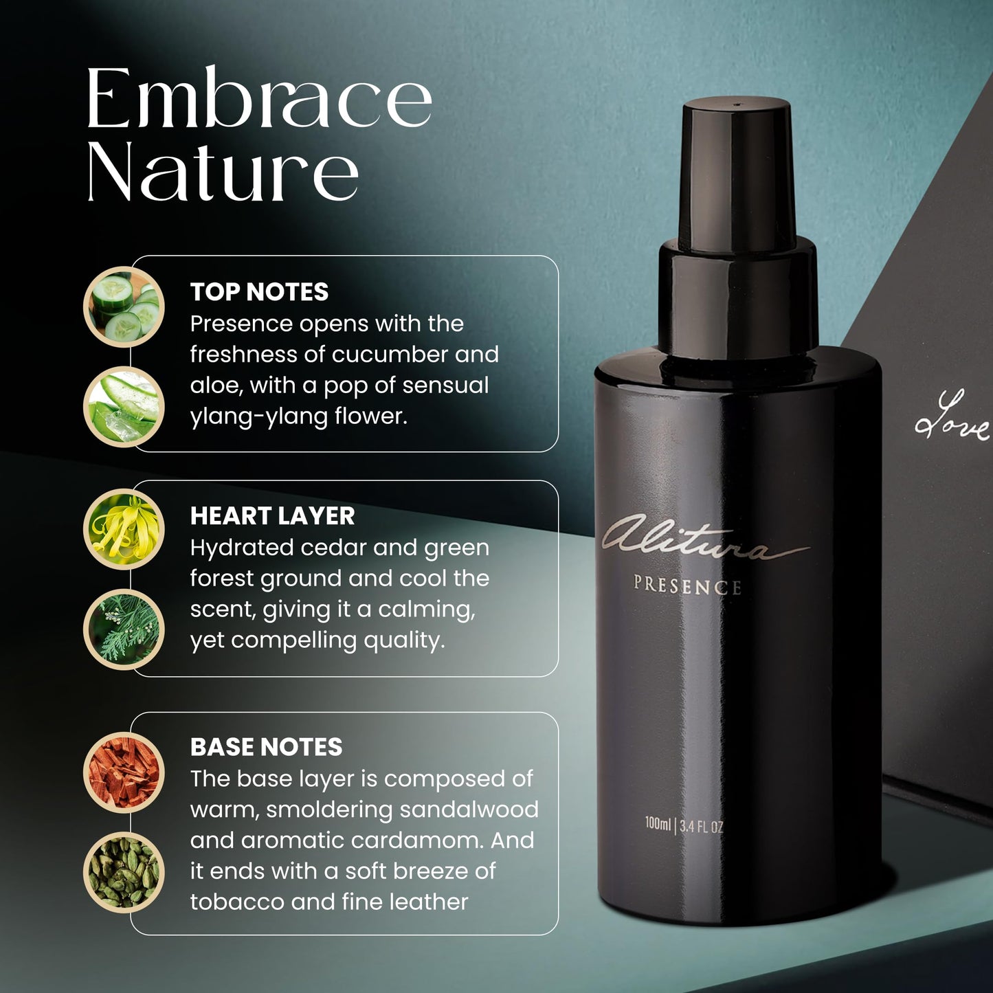 Alitura Presence Natural Fragrance - Clean, Unisex Perfume for Men and Women with Sandalwood, Cardamom & Ylang Ylang - Non-Toxic, Vegan, Long-Lasting Beauty & Personal Care Alitura