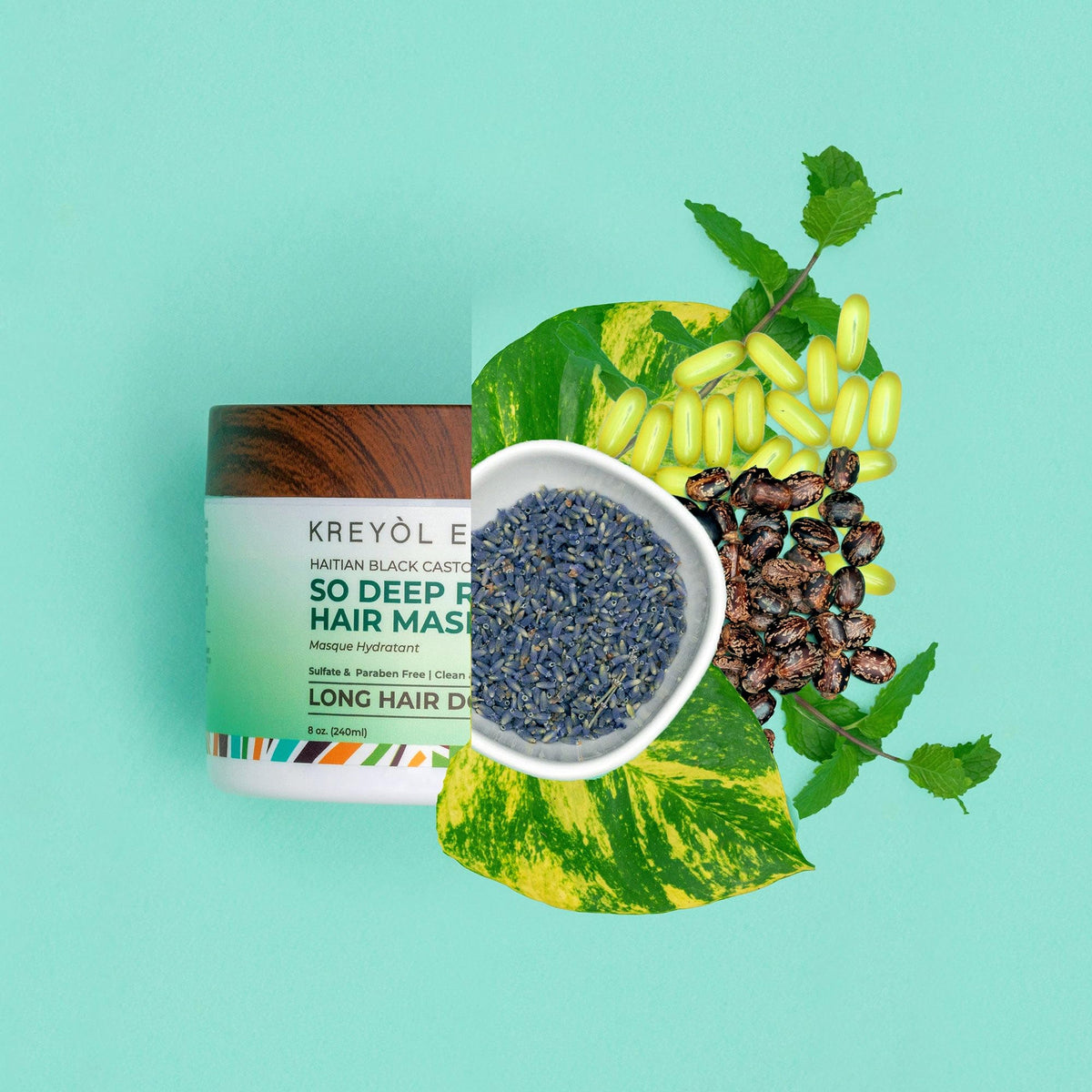 Kreyol Essence - 8 Oz DEEP CONDITIONER MASK, Scalp Care Reduce Shed + Repair Hair Mask, Overnight Moisture Mask