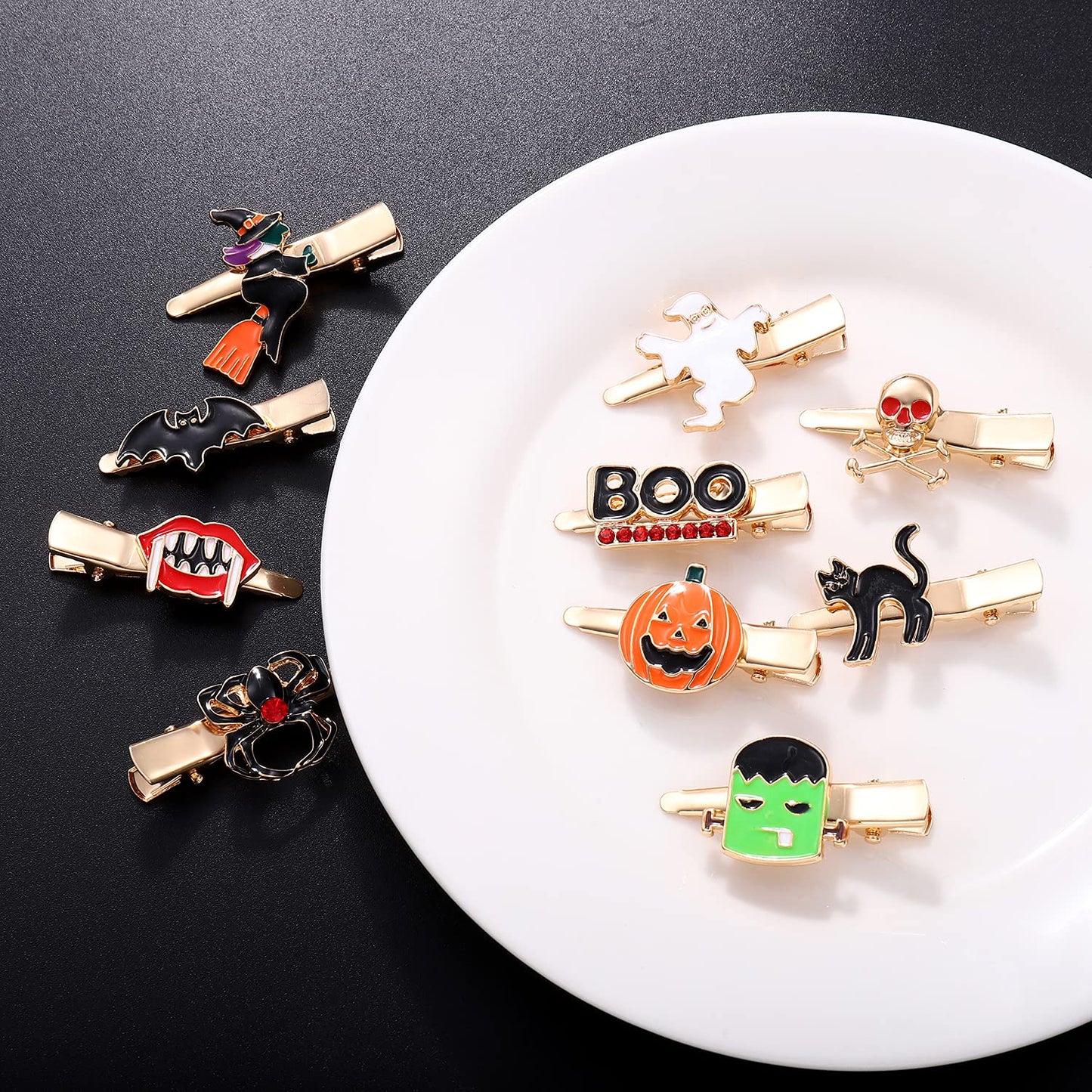 10PCS Halloween Hair Clips for Women Cute Spider Pumpkin Ghost Cat Duckbill Hairpins Small Gothic Alligator Clips Halloween Costume Party Hair Beauty & Personal Care NVENF