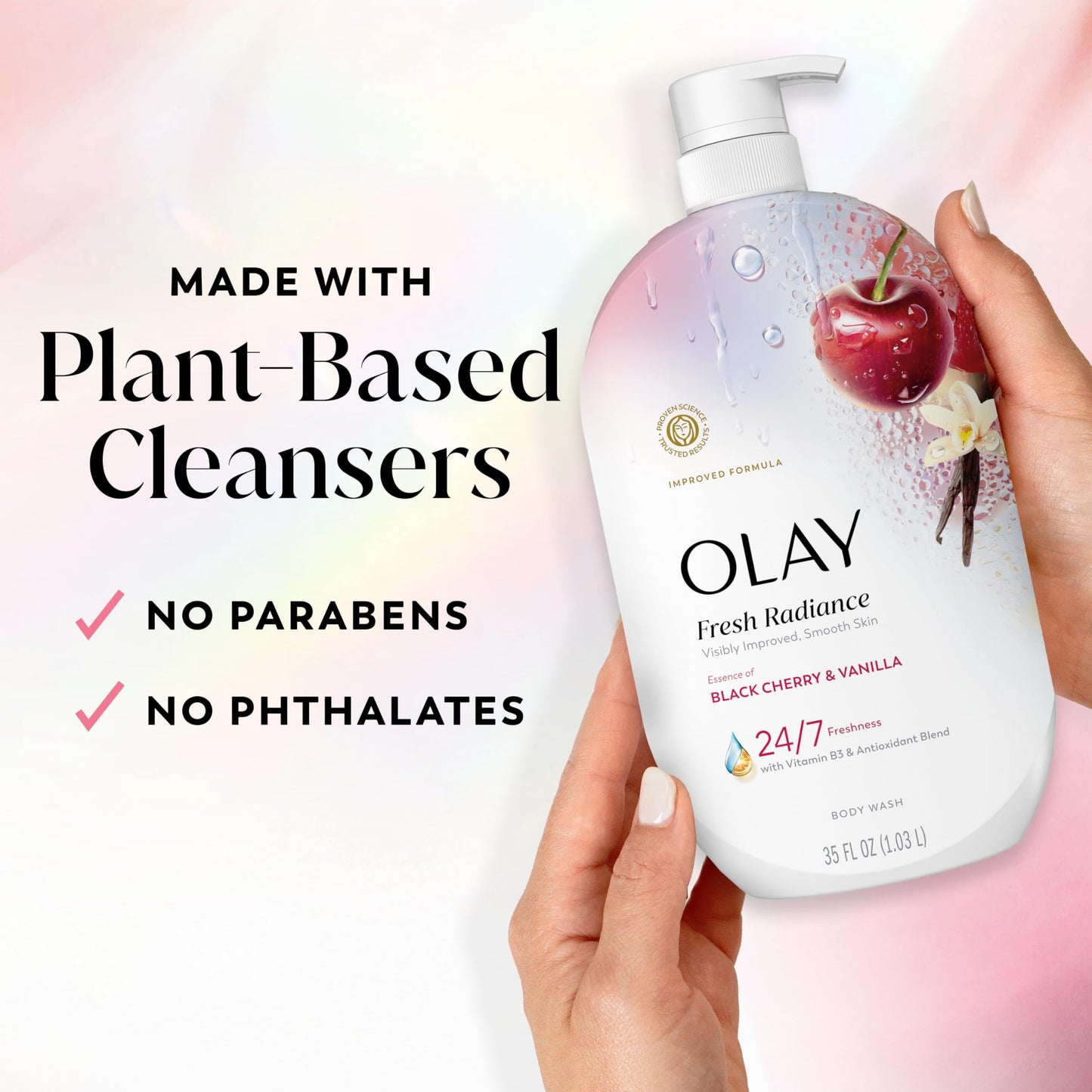 Olay Body Wash for Women, Fresh Radiance, 24/7 Skin-Loving Freshness, Visibly Radiant, Plant Based Cleansers, Vitamin B3 & Antioxidant Blend, For All Beauty & Personal Care Olay