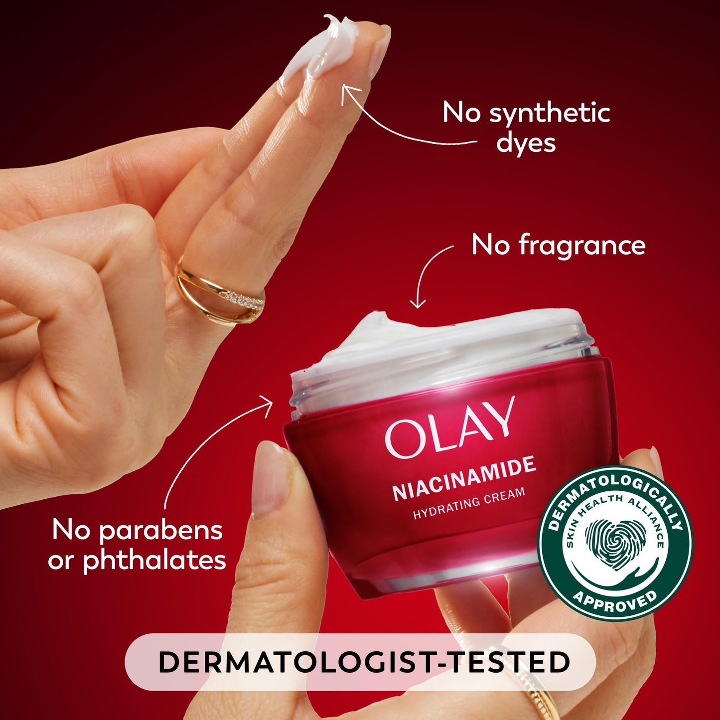 Olay Niacinamide Face Moisturizer, Firming Cream for Women, Non-Greasy - Anti-Wrinkle, Anti-Aging, Hydrating, Renewing, Stronger Skin Barrier, Smooths Beauty & Personal Care Olay