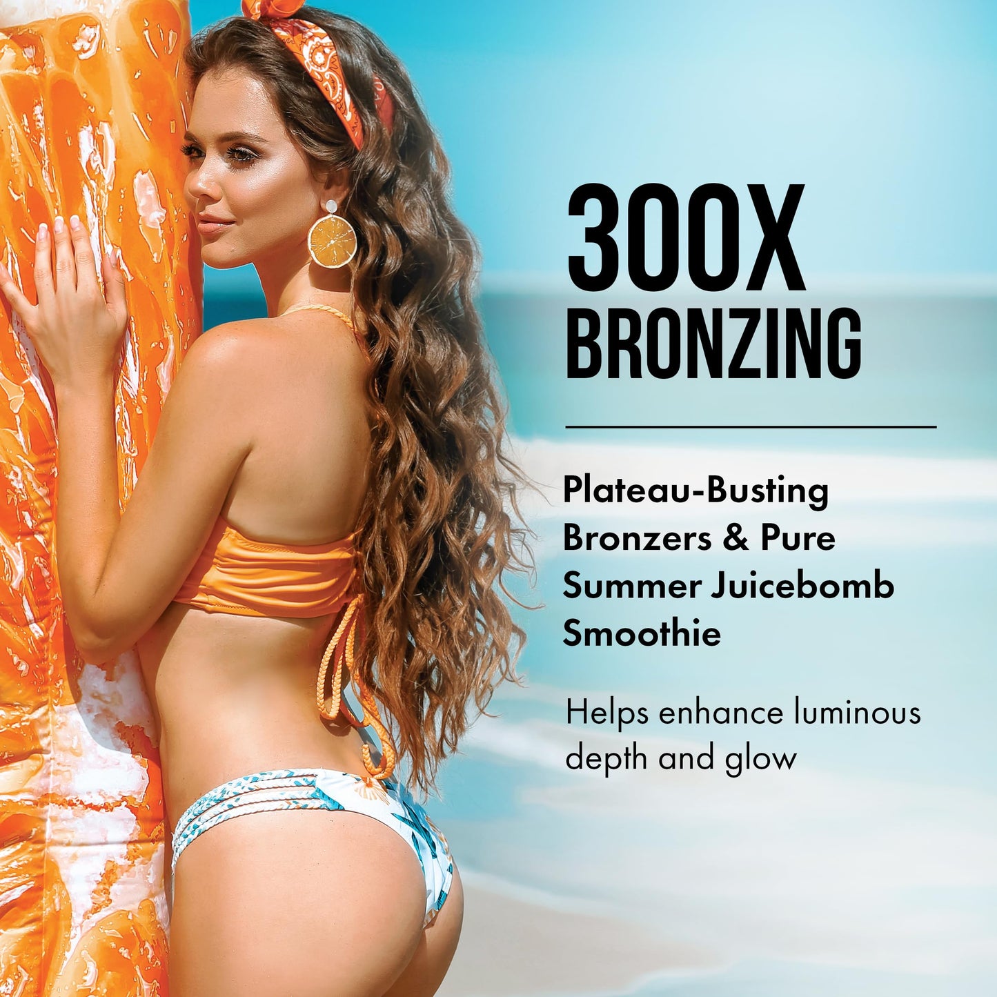 Tan Asz U Summer Girl Tanning Lotion, Plateau-Busting 300X Bronzer, Pure Summer Juicebomb Smoothie Tanning Lotion with Carrot Oil, Hyaluronic Acid Beauty & Personal Care Tan Asz U