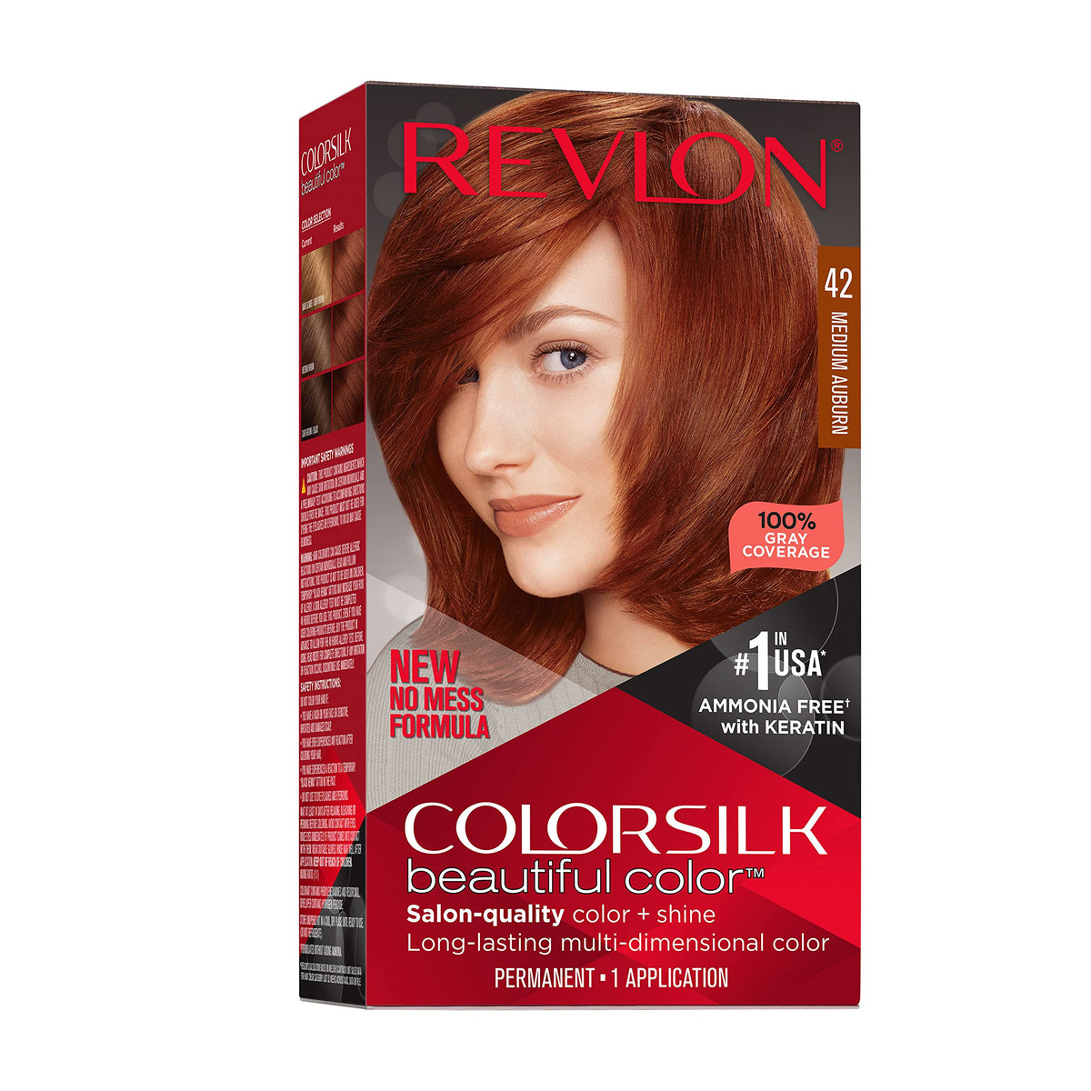 Revlon Colorsilk Beautiful Color Permanent Hair Color, Long-Lasting High-Definition Color, Shine & Silky Softness with 100% Gray Coverage, Ammonia Beauty & Personal Care REVLON
