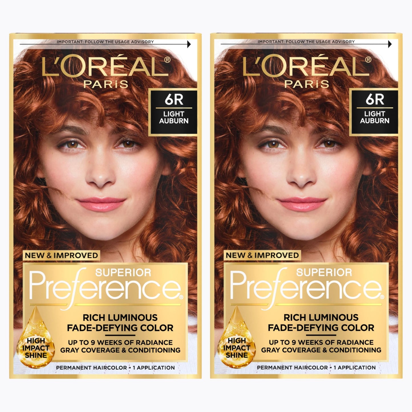 L'Oreal Paris Superior Preference Luminous Fade-Defying Permanent Hair Color, Hair Dye For Up to 9 Weeks of Radiance, Light Auburn 6R, 1 Hair Dye Kit Beauty & Personal Care L'Oreal Paris