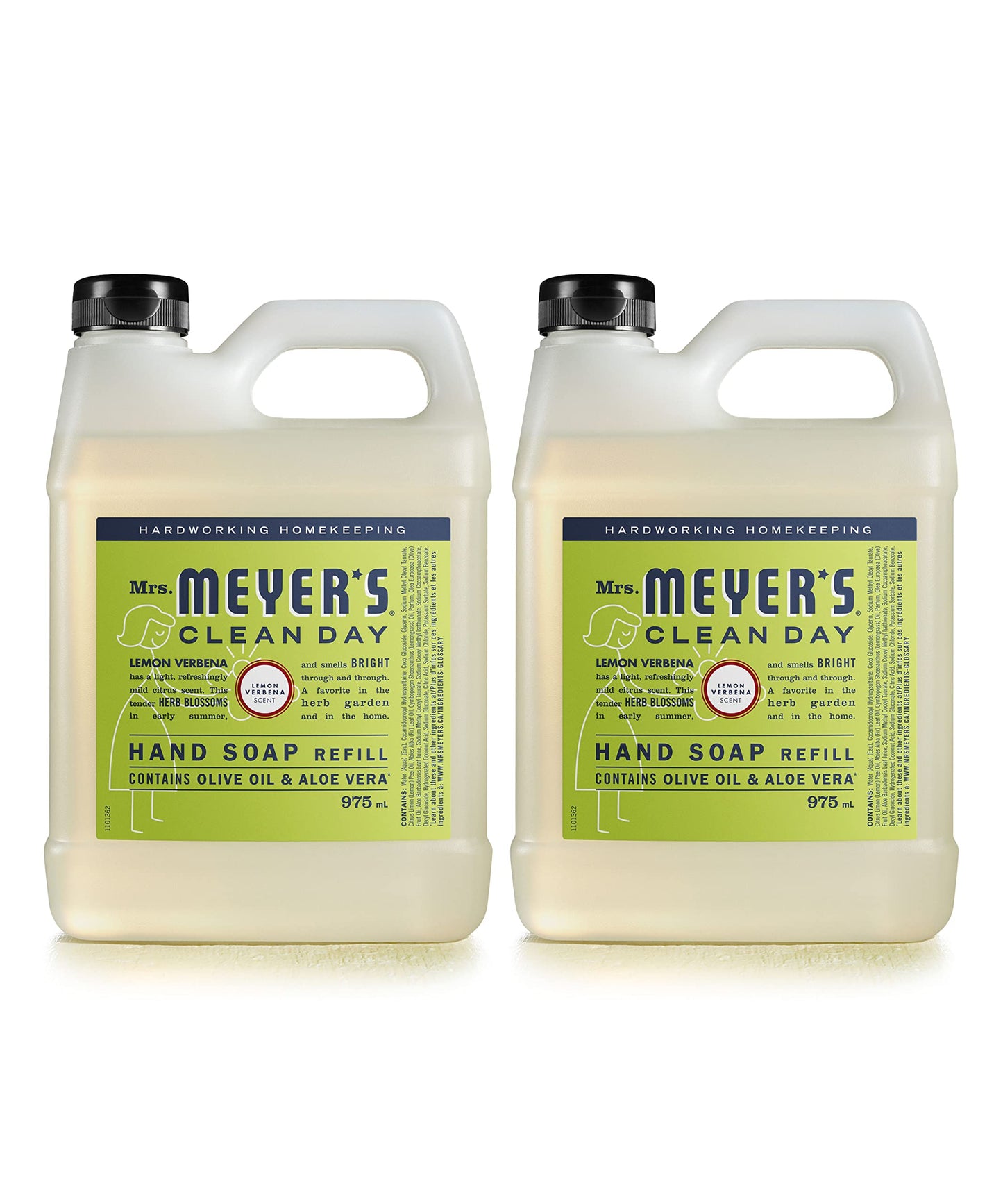 MRS. MEYER'S CLEAN DAY Hand Soap Refill, Made with Essential Oils, Lemon Verbena, 33 Fl. Oz - Pack Of 2 Beauty & Personal Care Mrs. MEYER'S