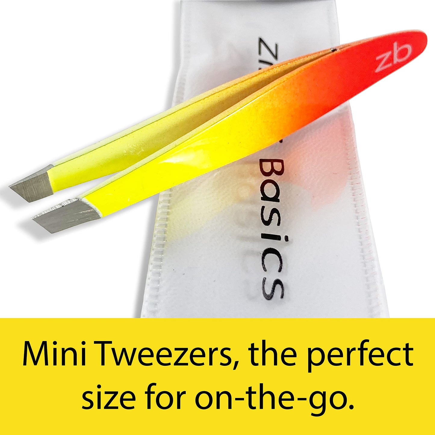 Zizzili Basics Mini Slant Tweezers - Best Tweezers for Eyebrow, Facial Hair Removal and your Precision Needs (Sherbet) Beauty and Personal Care Zizzili Basics