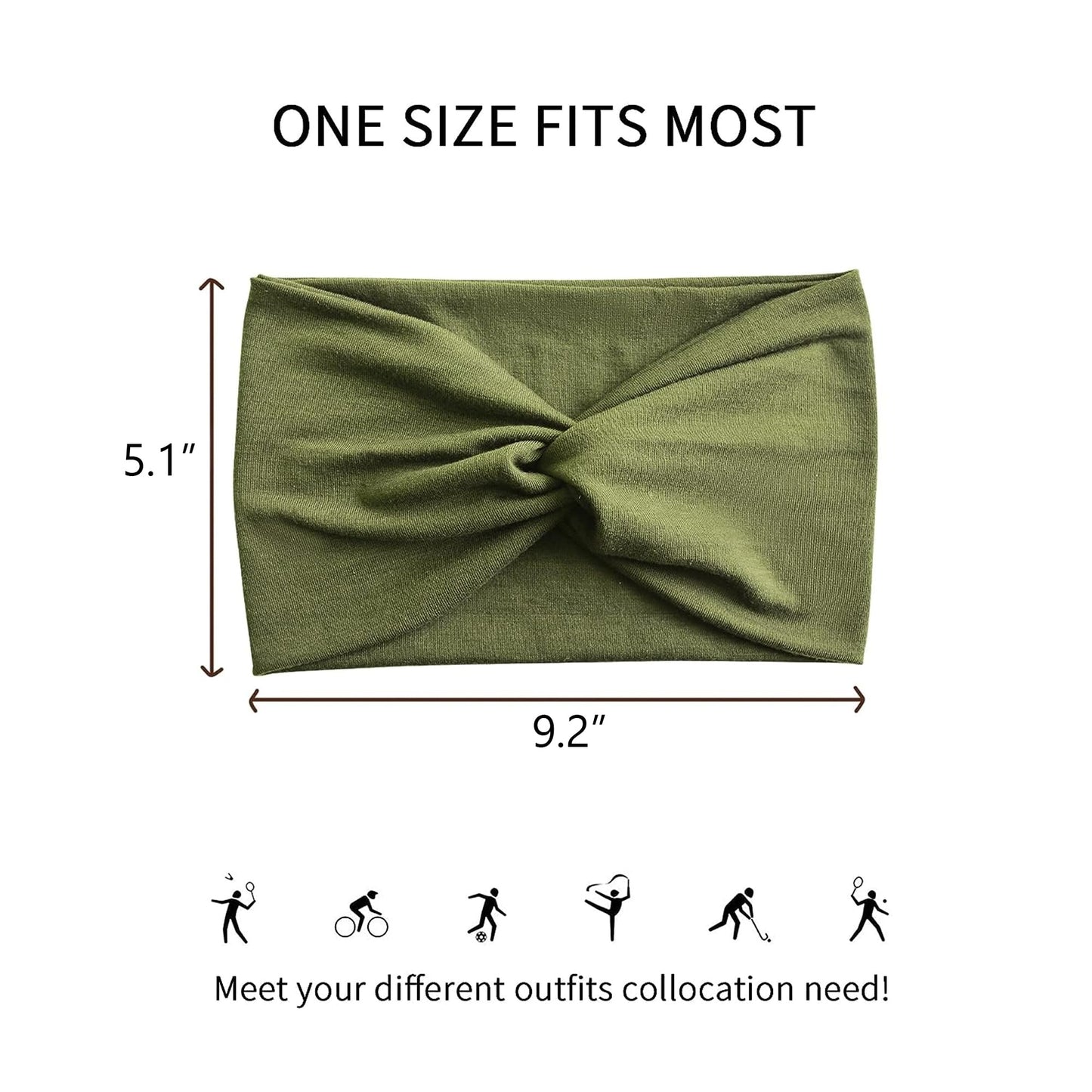 Jesries 10 PCS Women Headbands African Wide Hair Wrap Extra Turban Head Bands for Lady Large Sport Workout Stretch Non-slip Big Hair Bands Beauty and Personal Care Jesries