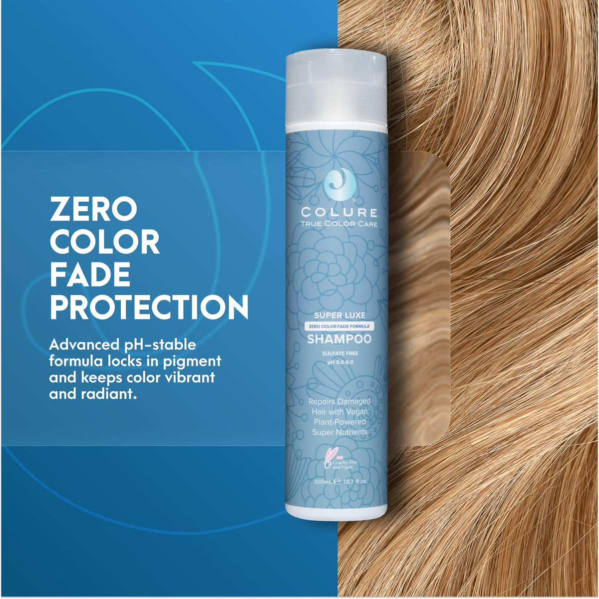 COLURE Super Luxe Shampoo 10 oz - Ultra Moisturizing Sulfate Free Cleanser for Thick Coarse Curly Hair Anti Frizz