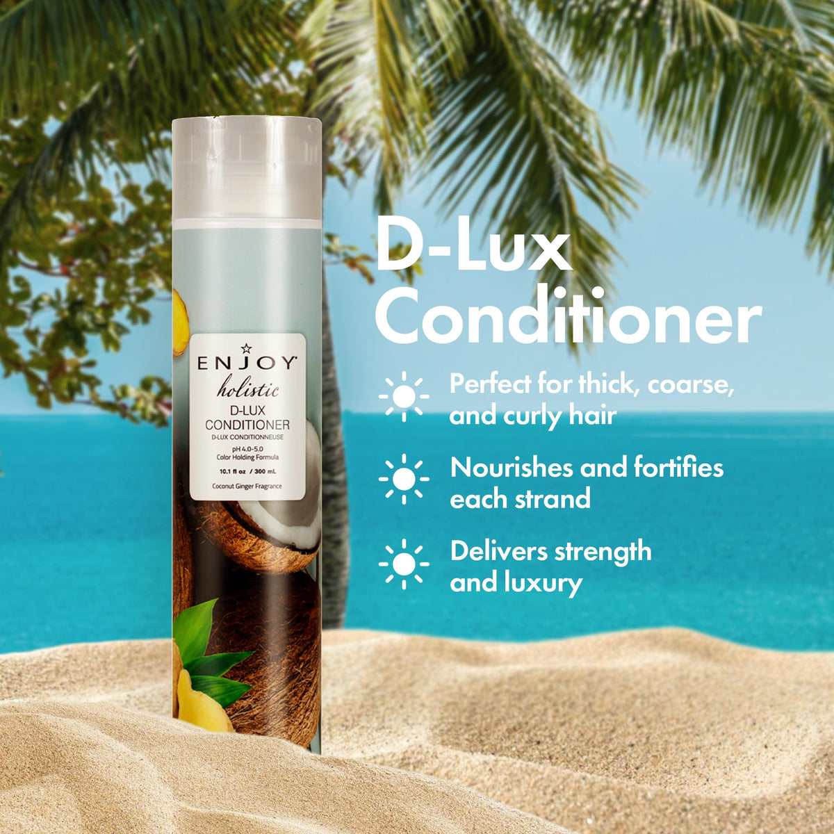 Enjoy Holistic D-Lux Conditioner - Deep Nourishing Treatment for Thick, Coarse & Curly Hair - Ultimate Softness, Shine & Detangling - Sulfate &