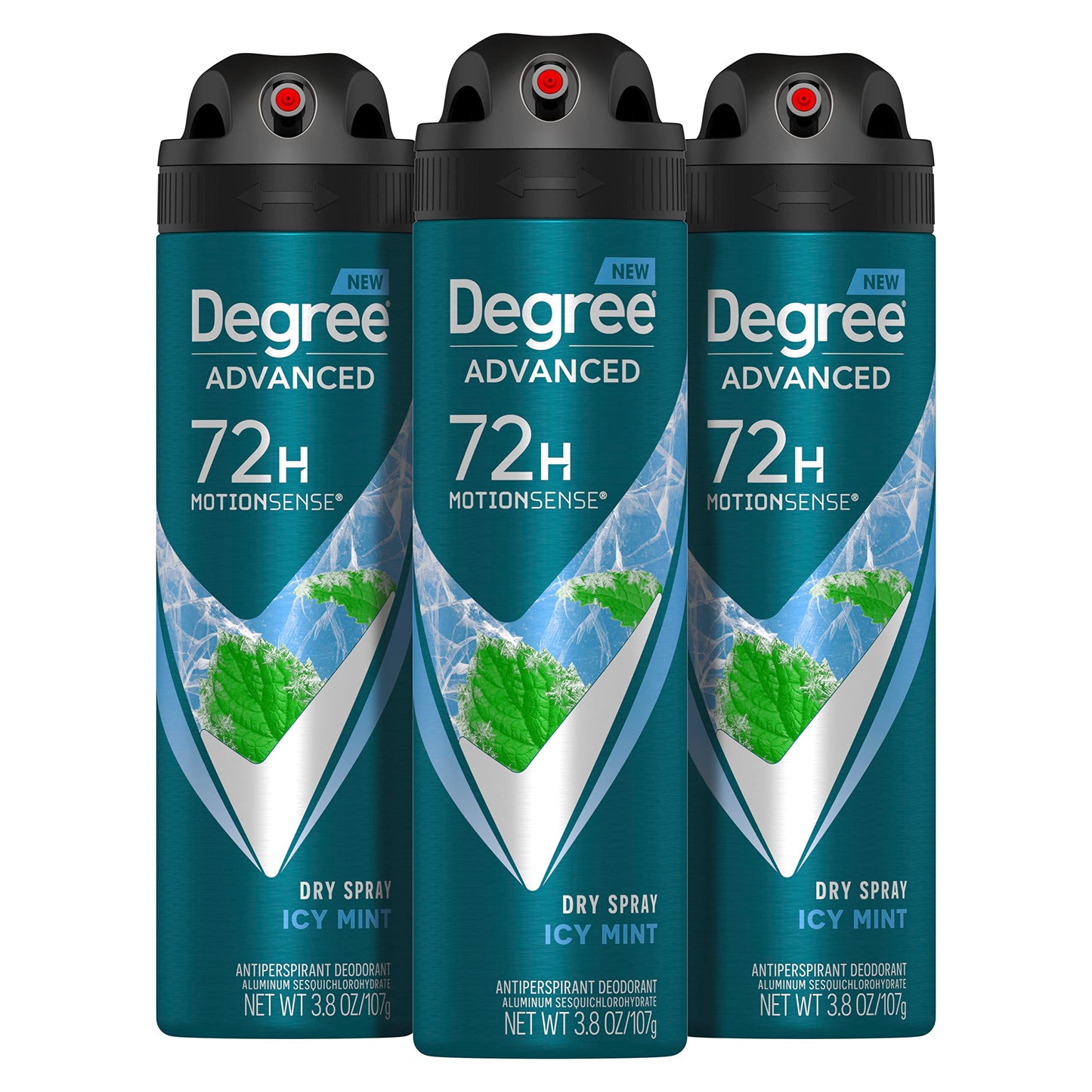 Degree Men Advanced Antiperspirant Deodorant Dry Spray Icy Mint 3 Count 72-Hour Sweat and Odor Protection Deodorant For Men With MotionSense Beauty and Personal Care Degree Default Title