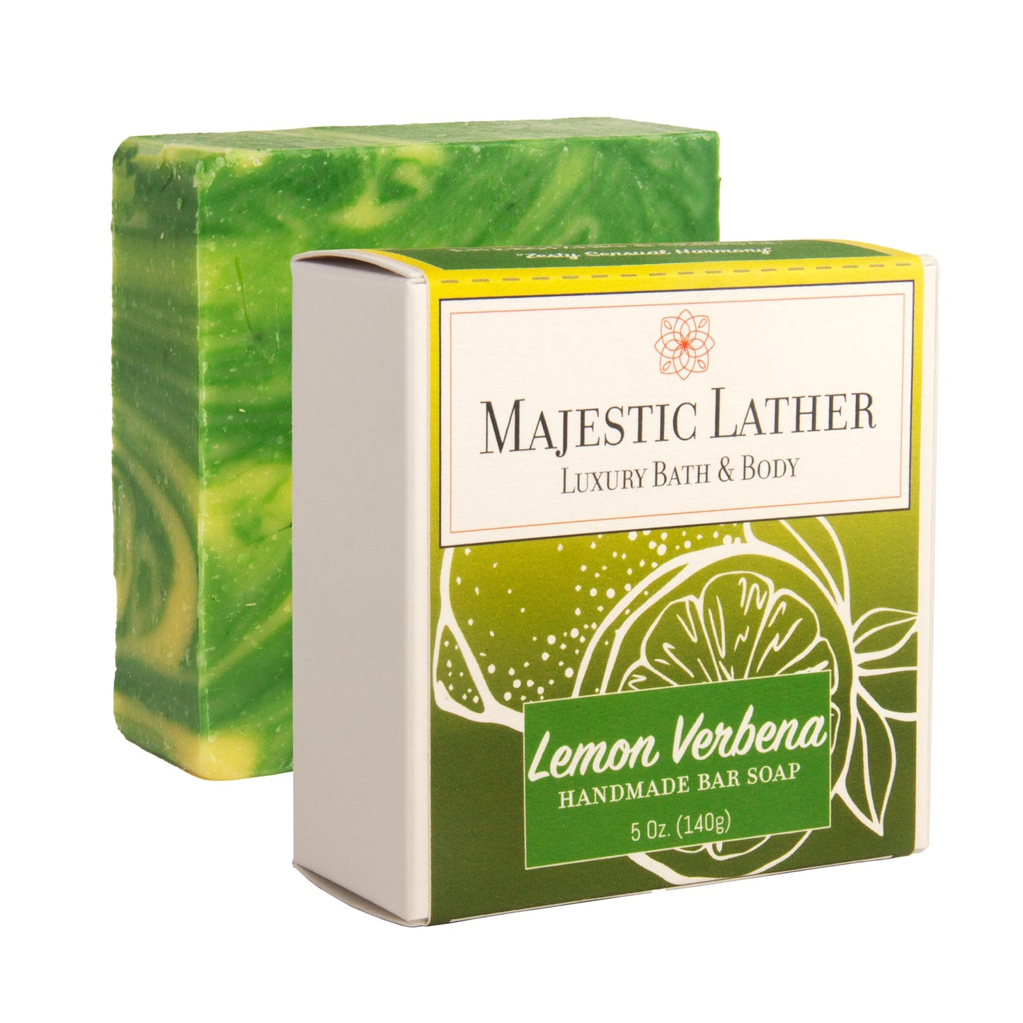 Majestic Lather Lemon Verbena Luxury Bar Soap for Face & Body. Cleanse, Nourish & Moisturize Skin. For All Skin Types. Handmade in the USA. Beauty & Personal Care Majestic Lather
