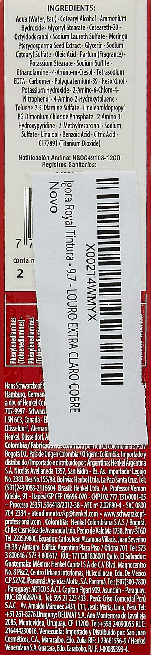 Schwarzkopf Professional Igora Royal Hair Color, 9-7, Extra Light Copper Blonde, 60 Gram Beauty & Personal Care Schwarzkopf Professional