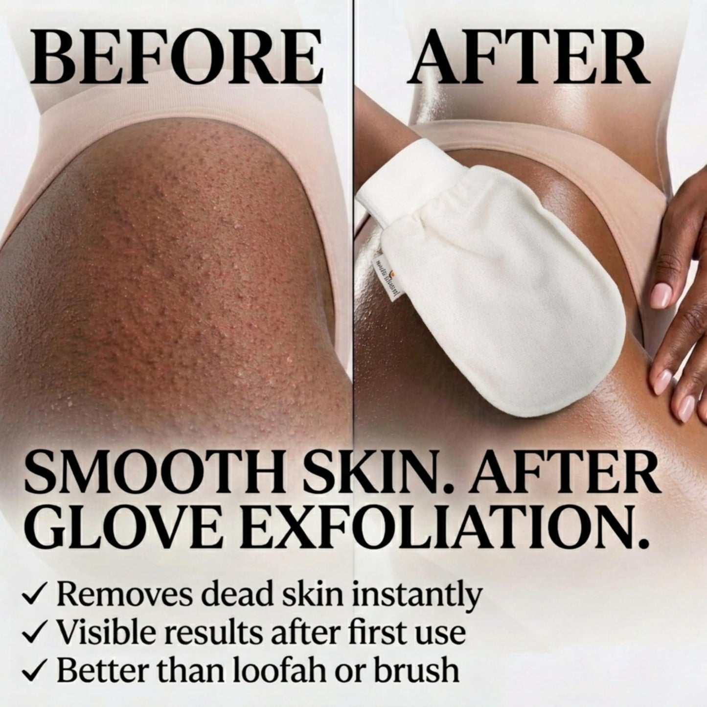 Jardin D'Oleane Premium Moroccan Kessa Glove Scrub, Exfoliating Bath Glove, Removes Unwanted Dead Skin, Made With 100% Natural Viscose - Designed Beauty and Personal Care Jardin Oleane
