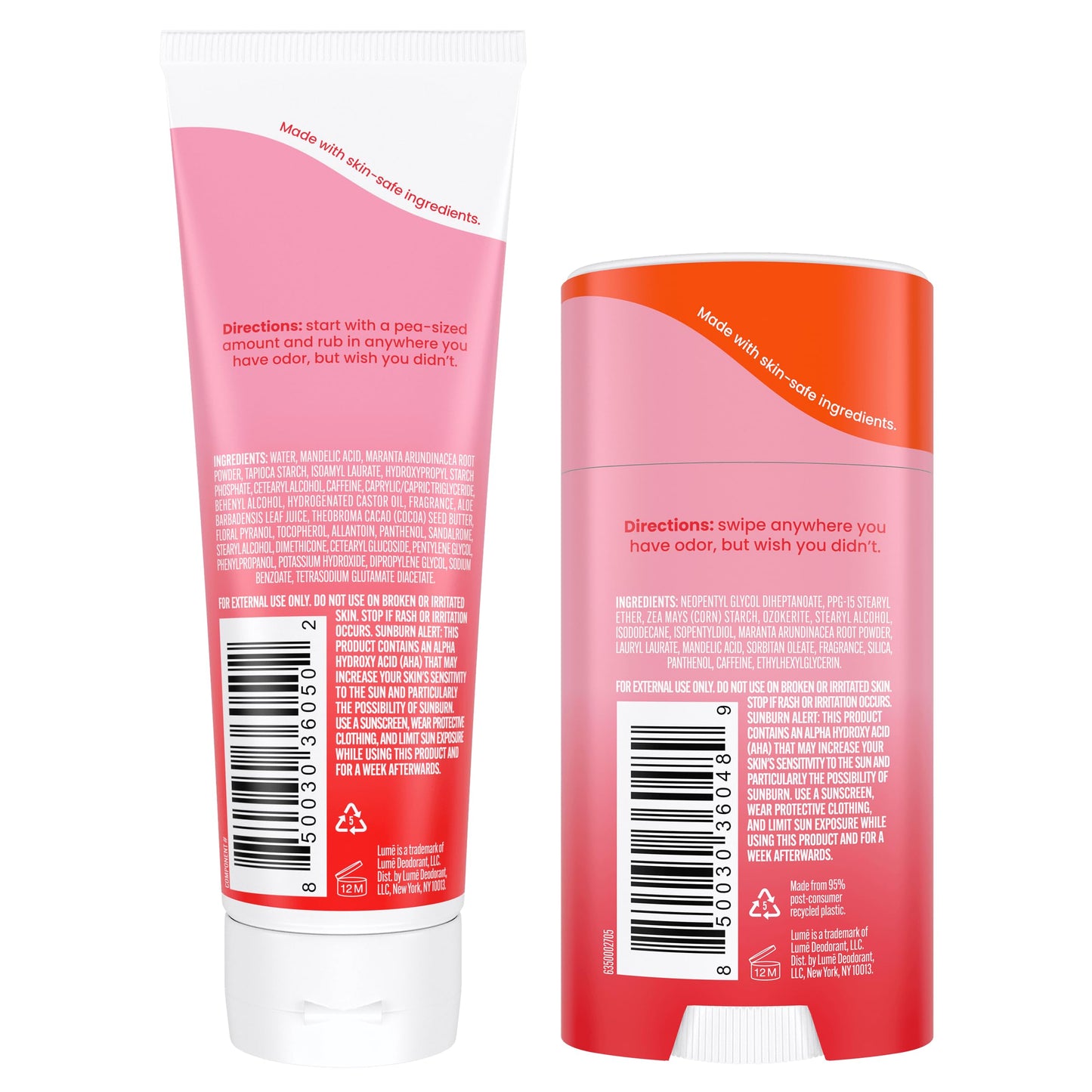 Lume Whole Body Deodorant - Invisible Cream and Solid - 72 Hour Odor Control - Aluminum Free, Baking Soda Free, Skin Safe - 3.0 Ounce Cream and 2.6 Beauty and Personal Care Lume