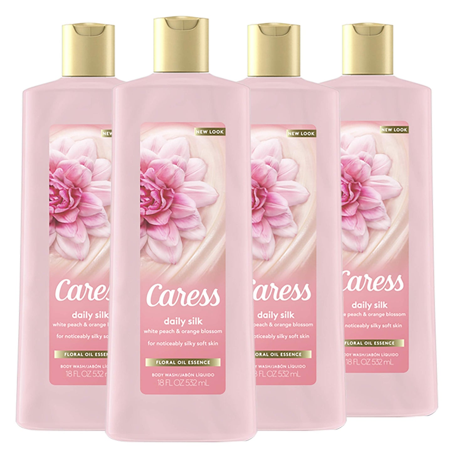 Caress Body Wash for Women, Daily Silk, 18 oz, 4 Count, softening Beauty & Personal Care Caress