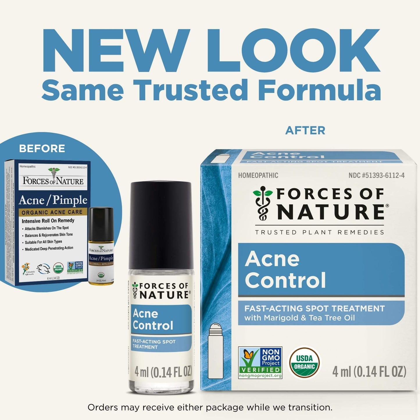 Forces of Nature Natural, Organic Acne Skin Care Treatment, Non GMO, No Harmful Chemicals, Cruelty Free - Acne & Pimple Control, Clear & Balance Skin Beauty & Personal Care Forces of Nature