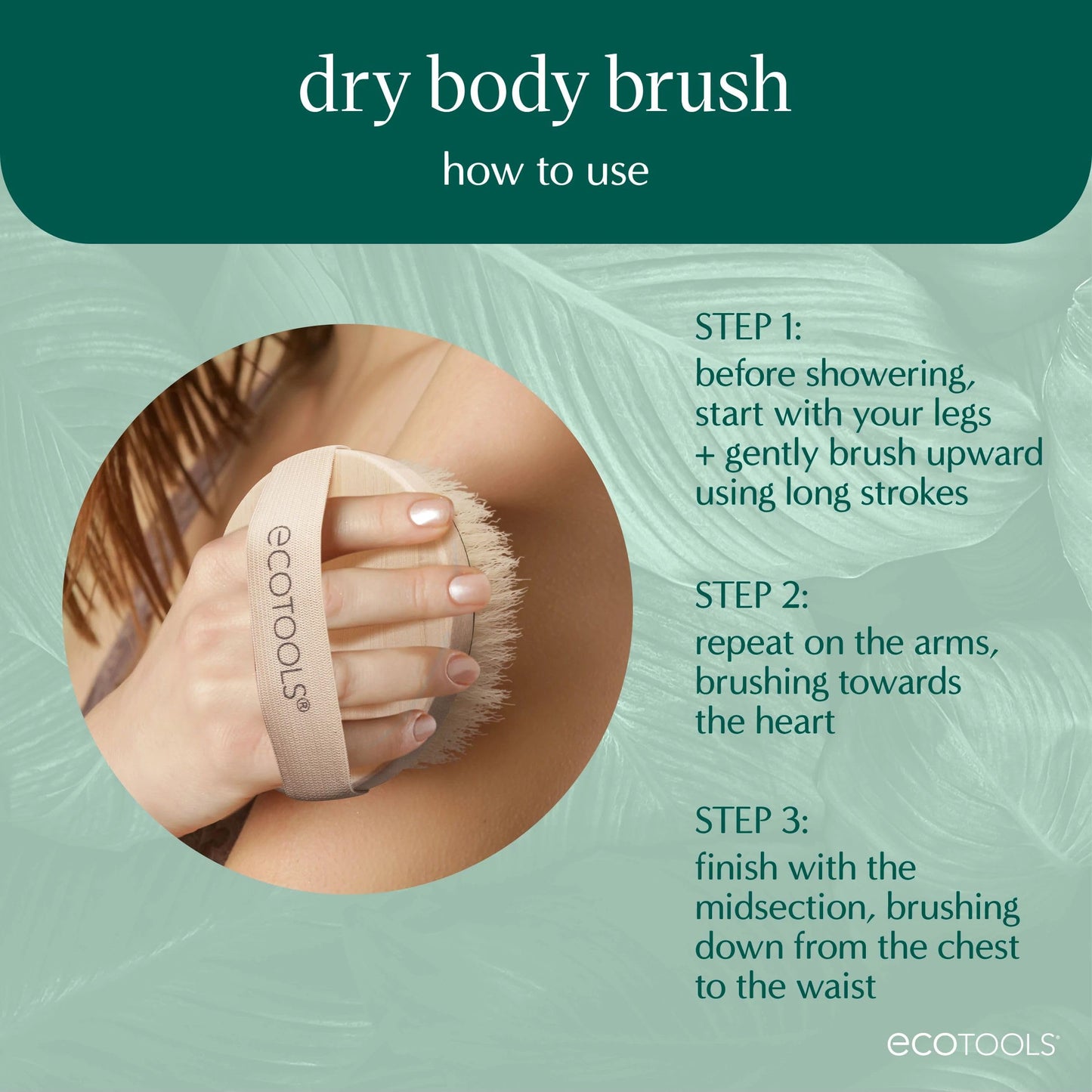 EcoTools Dry Body Brush, Cruelty-Free Bristles Exfoliate & Smooth Skin, Dry Brushing Removes Flaky Skin, May Help Improve Circulation & Tone Beauty and Personal Care EcoTools