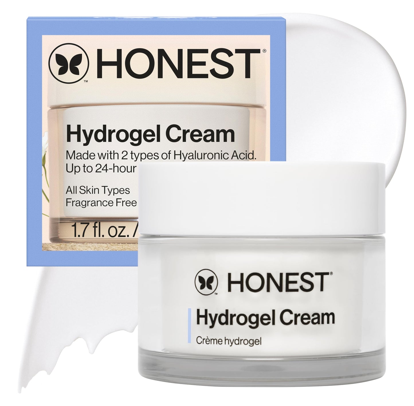 Honest Beauty Hydrogel Cream with Hyaluronic Acid | Lightweight, Moisturizing Water Cream | Gentle for Sensitive Skin, Fragrance Free, Vegan Beauty & Personal Care Honest Beauty