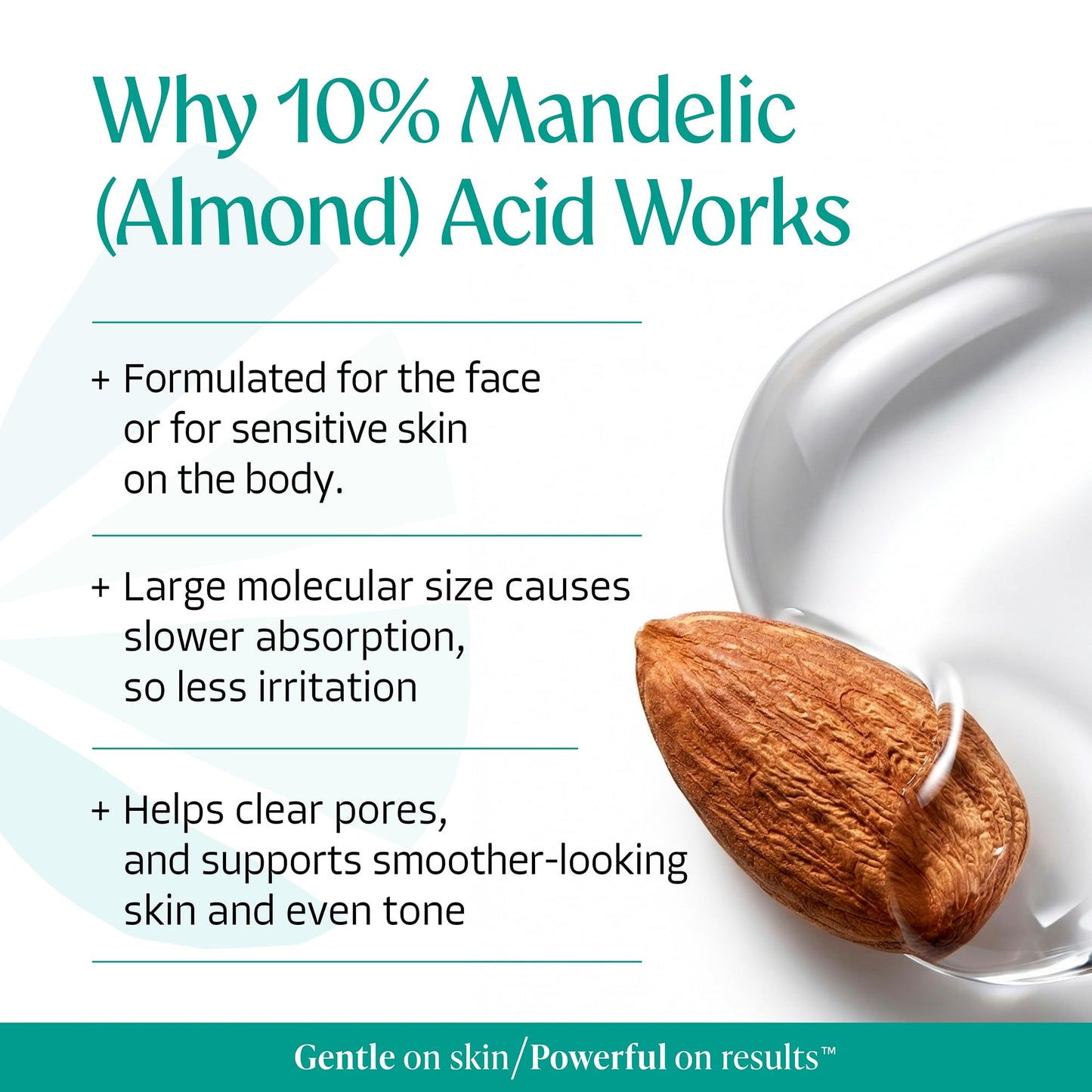 Almond Clear Mandelic Acid Face & Body Clearing Serum, Level 1- for acne, folliculitis, aging skin, ingrown hairs, dark spots - face, chest, butt Beauty & Personal Care Almond Clear