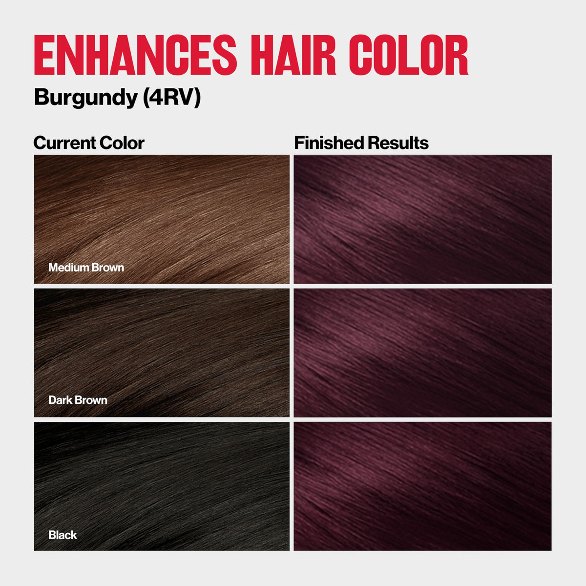 Revlon ColorSilk Tone + Gloss + Care Demi Permanent Hair Color, Dye Kit with Leave-In Scalp and Haircare Serum, 2x Shinier, 4x Stronger, 4RV Burgundy Beauty & Personal Care REVLON