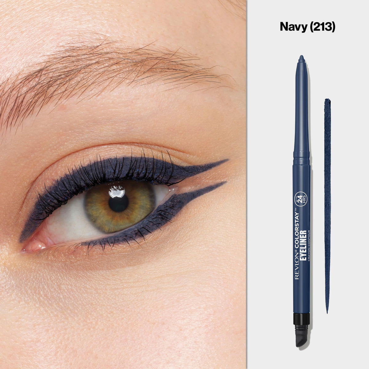 REVLON ColorStay Pencil Waterproof Eyeliner, Smudge-Proof, Eye Makeup with Built-In Sharpener, 213 Navy, 0.01 oz Beauty & Personal Care REVLON
