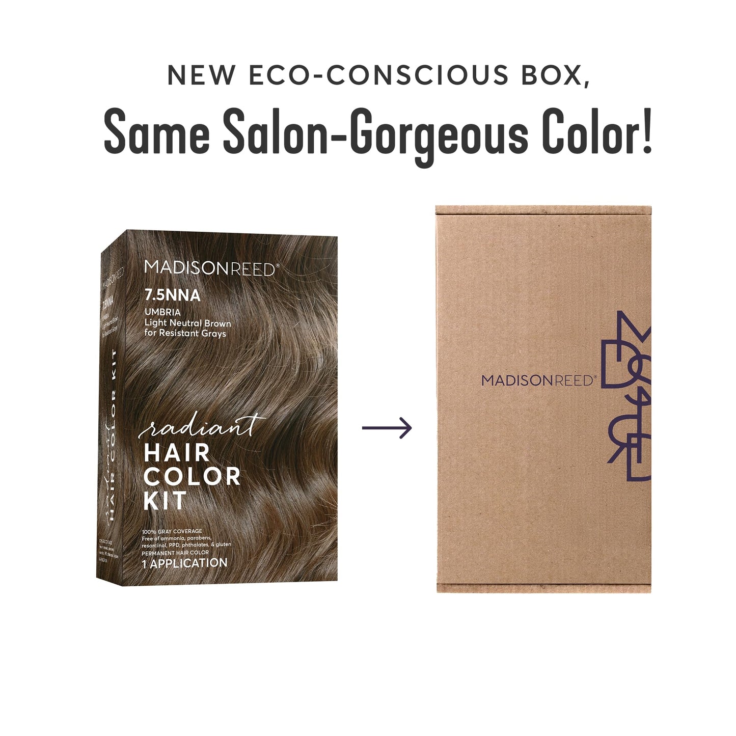Madison Reed Radiant Hair Color Kit - 7.5NNA Light Neutral Brown (Umbria Brown), 100% Gray Hair Coverage Permanent Hair Dye for Resistant Grays | Beauty & Personal Care Madison Reed