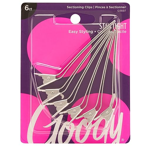 Goody Aluminum Sectioning Clips - 6 CT, Silver Beauty & Personal Care GOODY