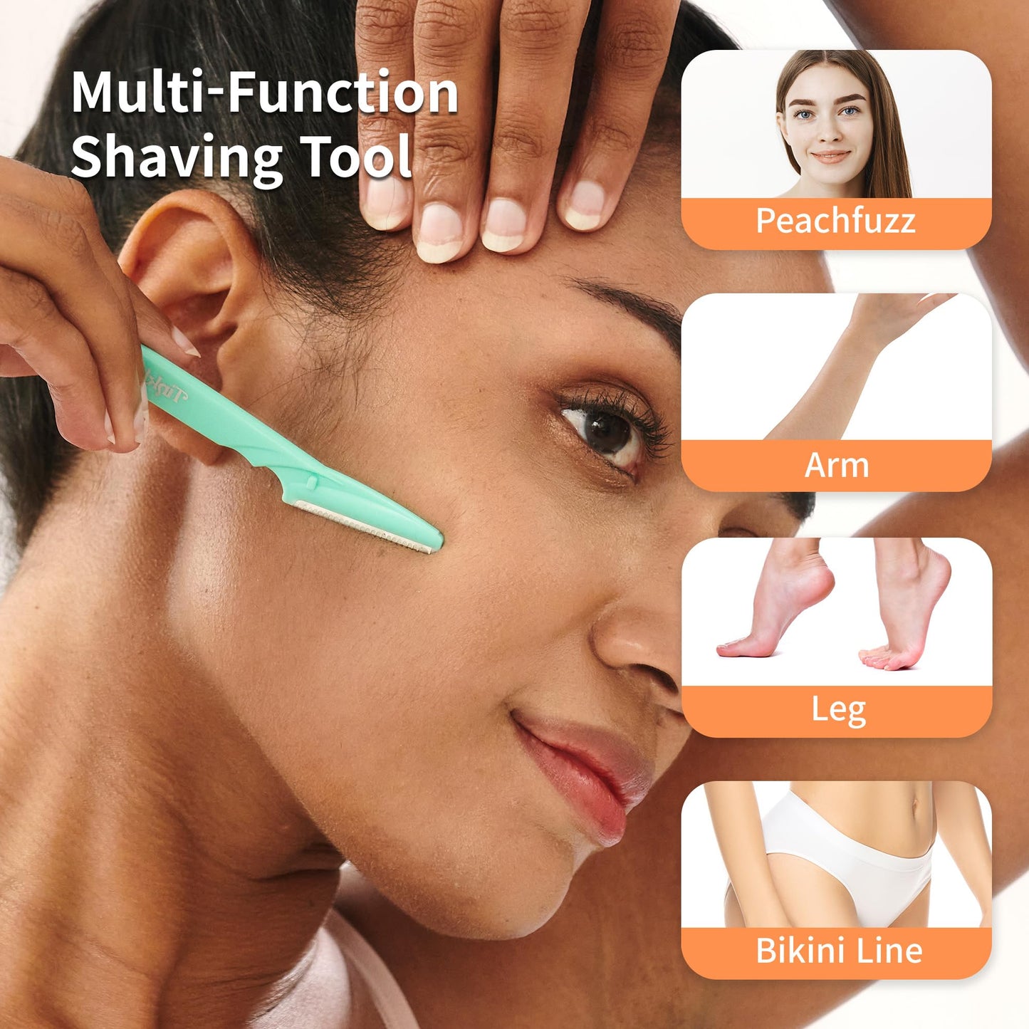 Tinkle Dermaplaning Tool 6ct, Dermaplane Razor for Women, Safe and Easy Peach Fuzz Remover, Eyebrow Trimmer with Protective Cover, Stocking Stuffers Beauty & Personal Care Tinkle