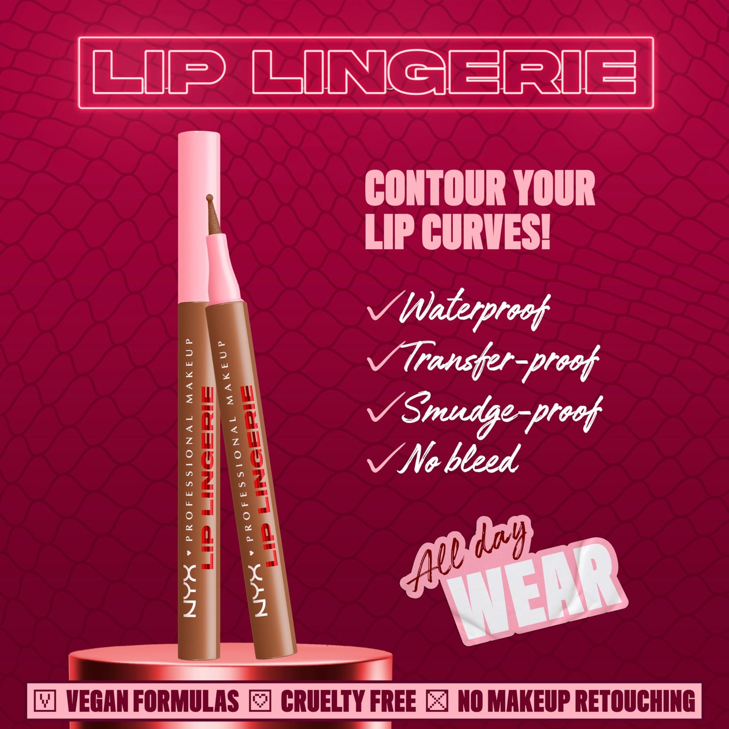NYX PROFESSIONAL MAKEUP Lip Lingerie Liner Stain, Seamless Make Up with All-Day Color, Waterproof Lip Stain Finish - Steamy Spice (Warm Brown) Beauty & Personal Care NYX PROFESSIONAL MAKEUP