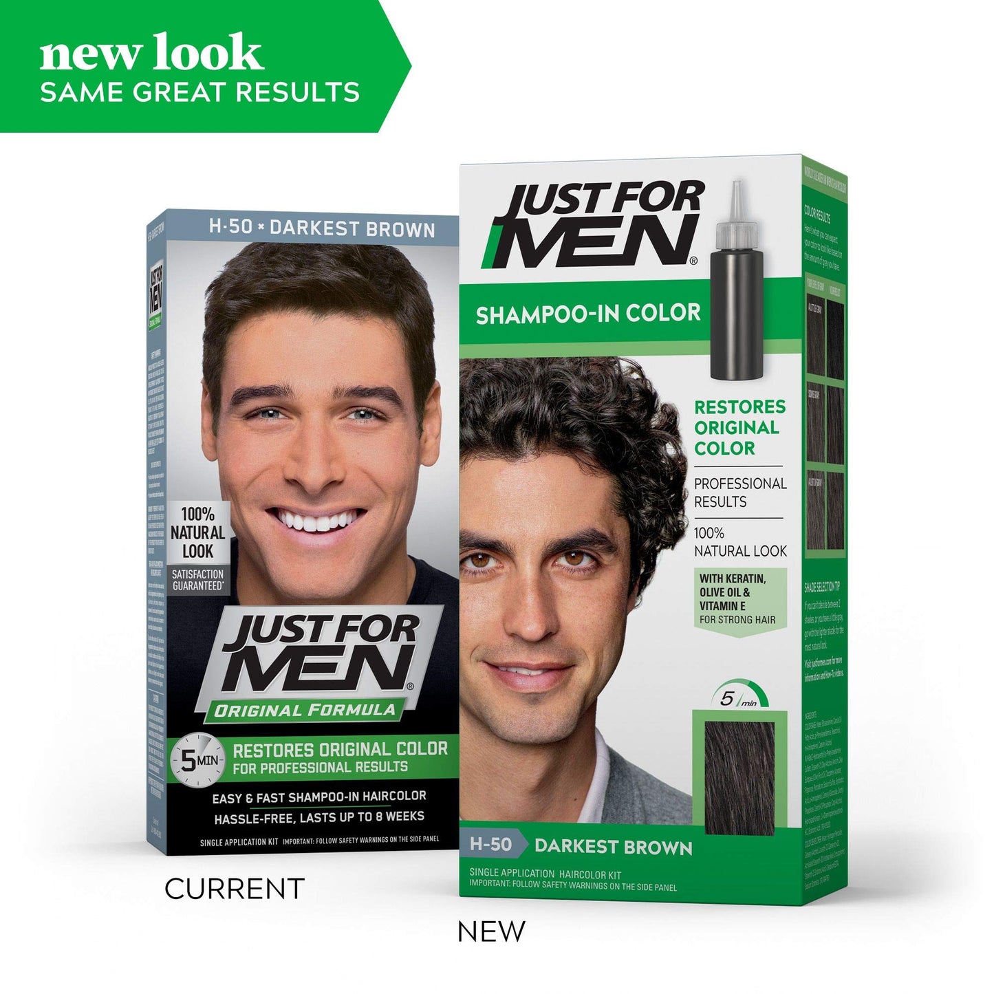JUST FOR MEN Hair Color H-50 Darkest Brown 1 Each (Pack of 8) Beauty & Personal Care Just for Men
