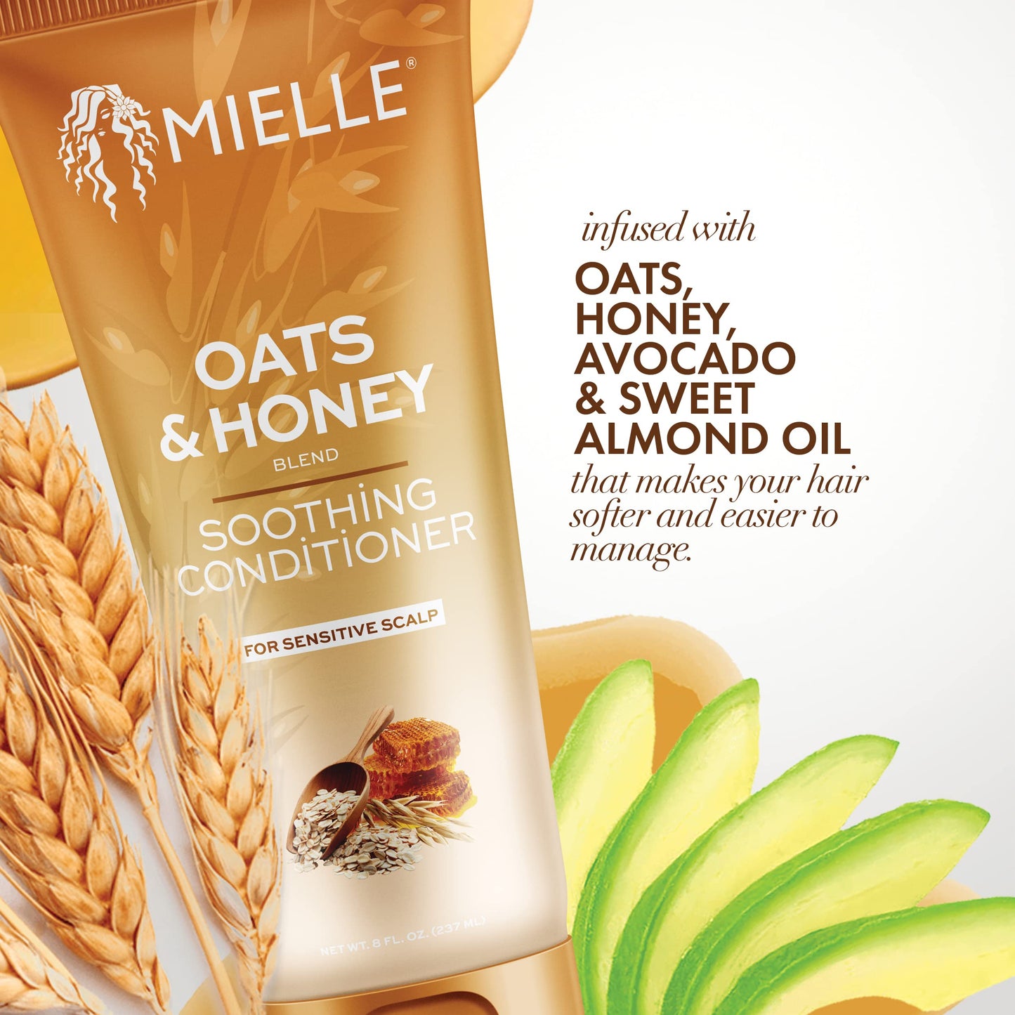 Mielle Organics Oats & Honey Soothing Conditioner Beauty & Personal Care Mielle