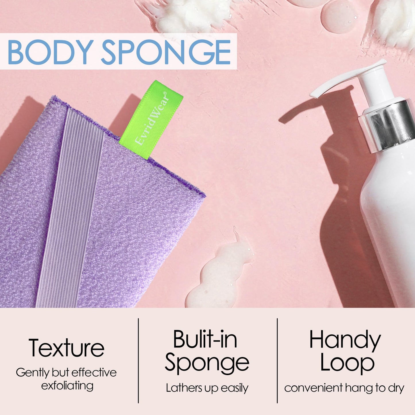 Evridwear Exfoliating Body Scrubber Heavy Exfoliating Bath Sponges for Men Women Shower Exfoliator Dead Skin Remover Loofah for Cleansing 3 Count Beauty & Personal Care Evridwear