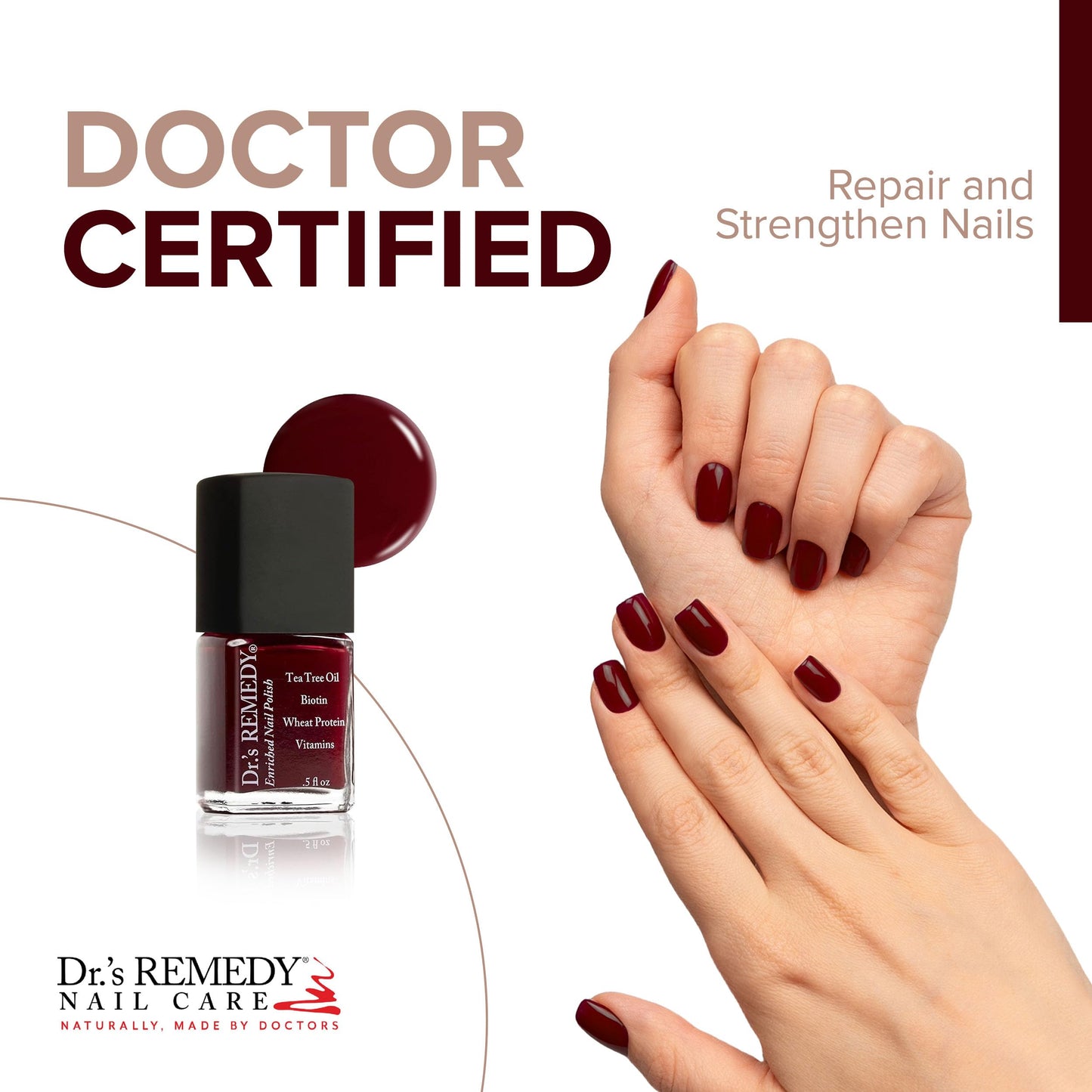 Dr’s Remedy Enriched Nail Polish: Non Toxic, All Natural, and Organic - Doctor Formulated: Strengthens, Restores, Heals, and Protects '24-Free' Beauty & Personal Care Dr.'s Remedy