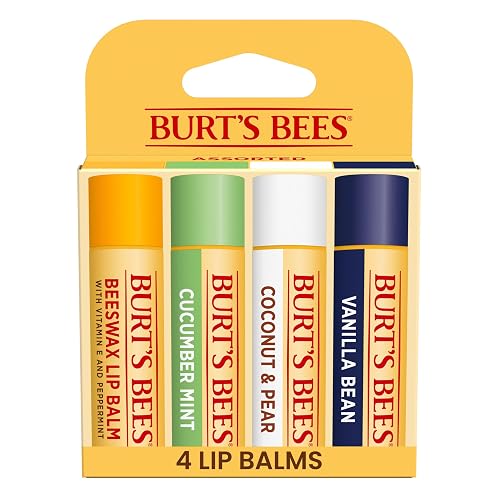 Burt's Bees 100% Natural Moisturizing Lip Balm, Multipack - Original Beeswax, Cucumber Mint, Coconut & Pear and Vanilla Bean with Beeswax & Fruit Beauty & Personal Care Burt's Bees