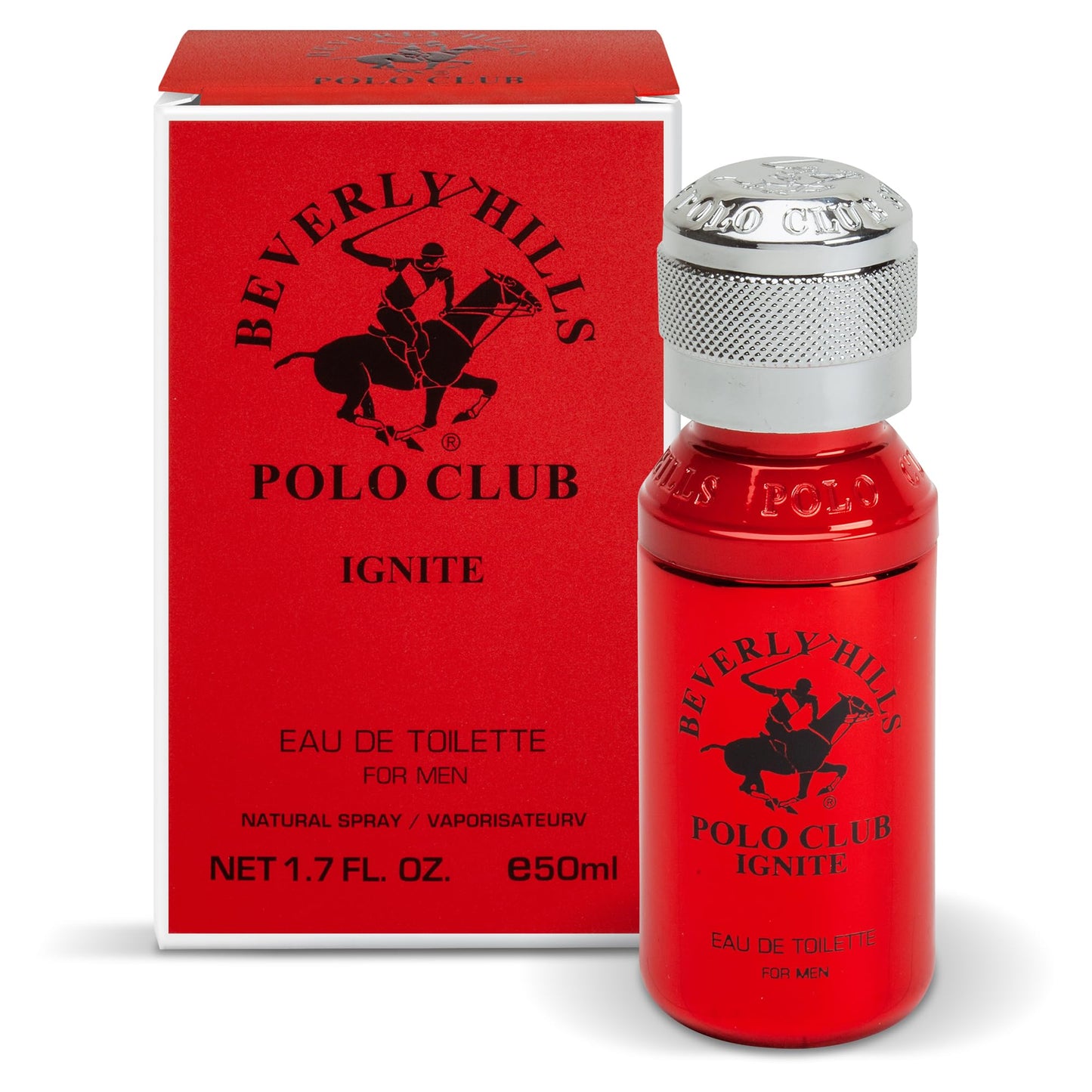 Beverly Hills Polo Club IGNITE Eau De Toilette for Men - Captivating Spicy Woody Fresh Scent Spray, 1.7 fl oz (50ml) Travel Size Beauty & Personal Care Beverly Hills Polo Club