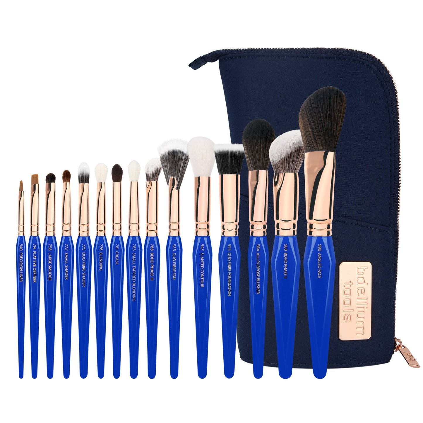 Bdellium Tools Professional Makeup Brush Golden Triangle - Phase III Complete 15pc. Brush Set with Stand-Up Pouch Beauty & Personal Care BDELLIUM TOOLS