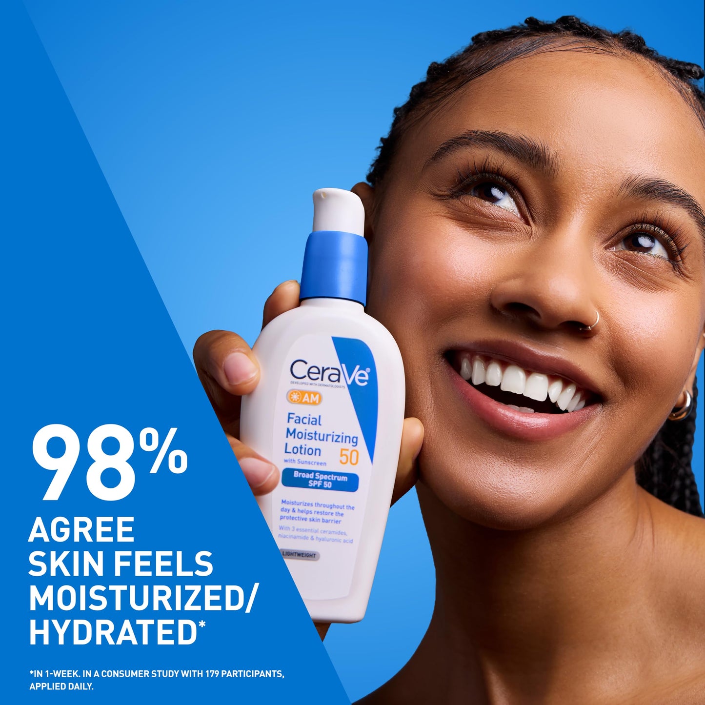 CeraVe AM Facial Moisturizing Lotion SPF 50, Face Moisturizer with SPF, Hyaluronic Acid, Niacinamide & Ceramides, Non-Greasy, Blends Seamlessly Beauty and Personal Care CeraVe