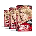 Revlon Colorsilk Beautiful Color Permanent Hair Color, (OLD VERSION) 81 Light Blonde (Pack of 3) Beauty & Personal Care REVLON