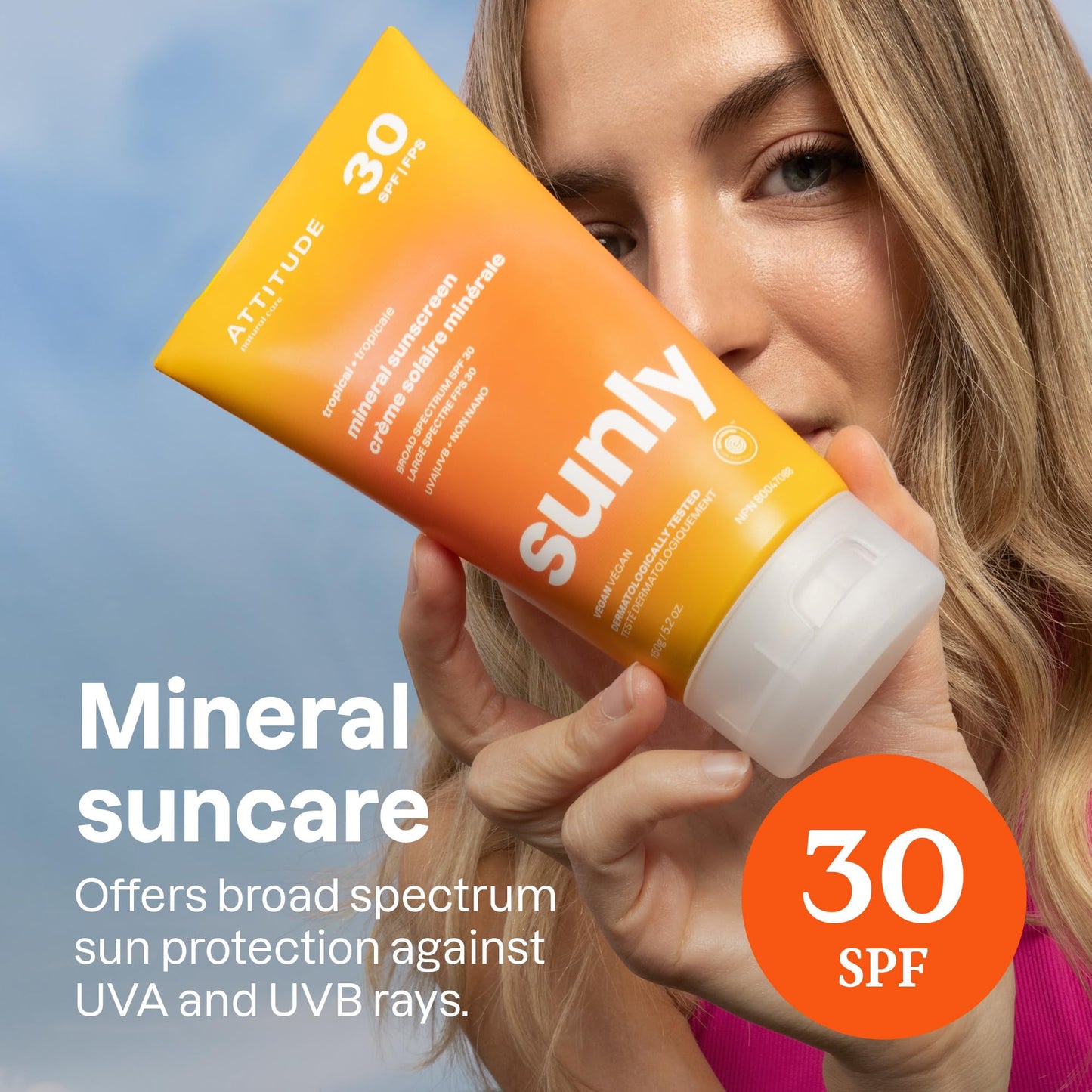 ATTITUDE Mineral Sunscreen with Zinc Oxide, SPF 30, EWG Verified, Broad Spectrum UVA/UVB Protection, Dermatologically Tested, Vegan, Tropical, 5.2 Beauty & Personal Care ATTITUDE