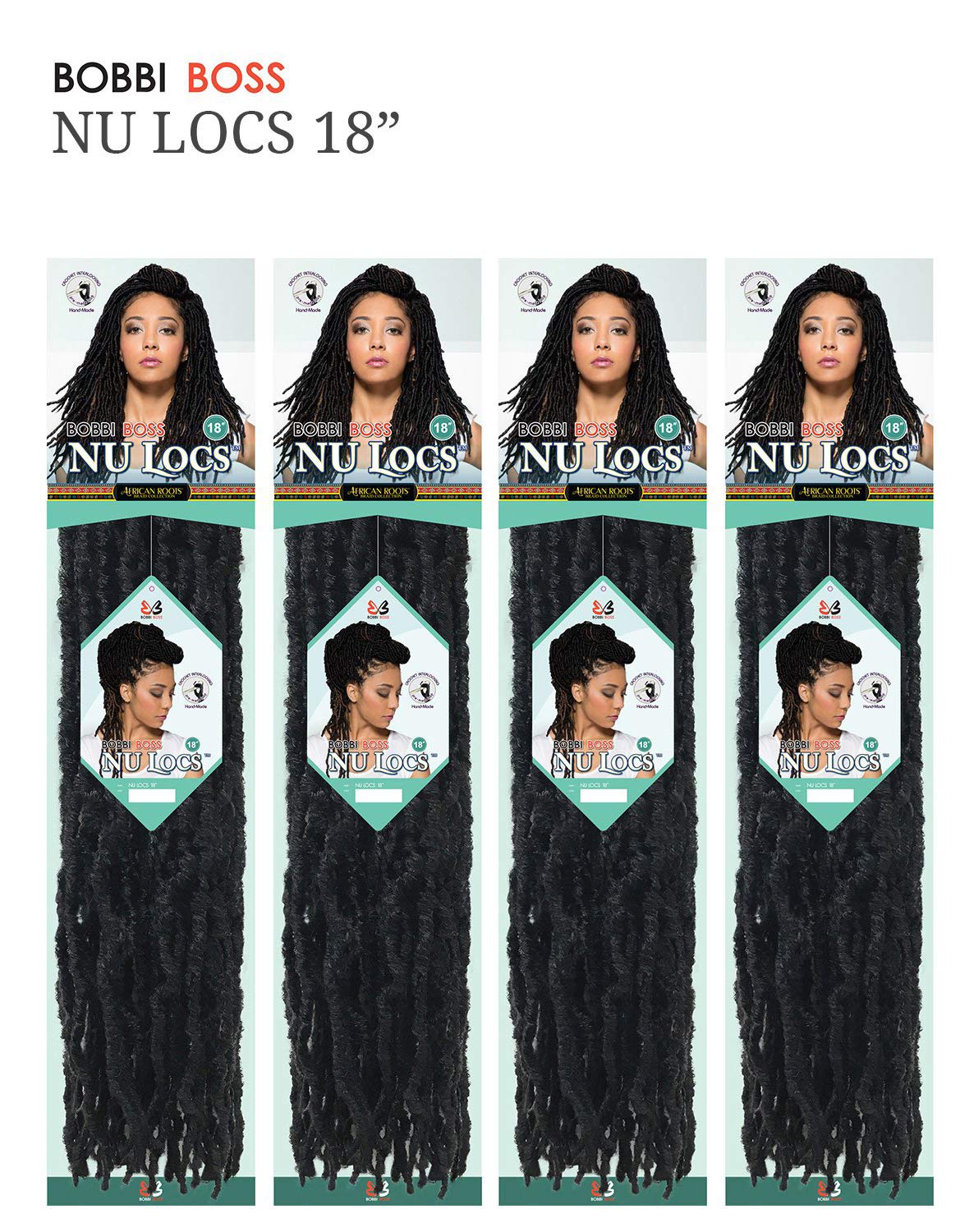 Bobbi Boss Synthetic Hair Crochet Braids African Roots Braid Collection Nu Locs 18" (4-PACK, 2)