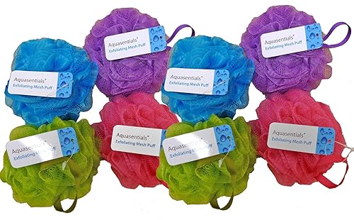 Aquasentials Mesh Pouf Bath Sponge (8 Pack) Beauty & Personal Care Aquasentials