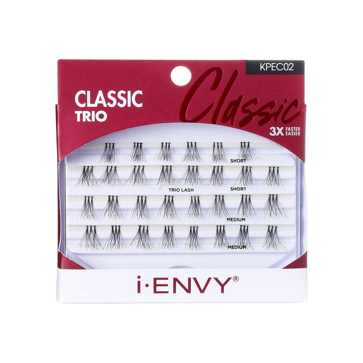 i-ENVY by KISS Trio Lash Classic Medium 30 Lashes Natural Style 3X Faster Easier Application Beauty & Personal Care i•ENVY