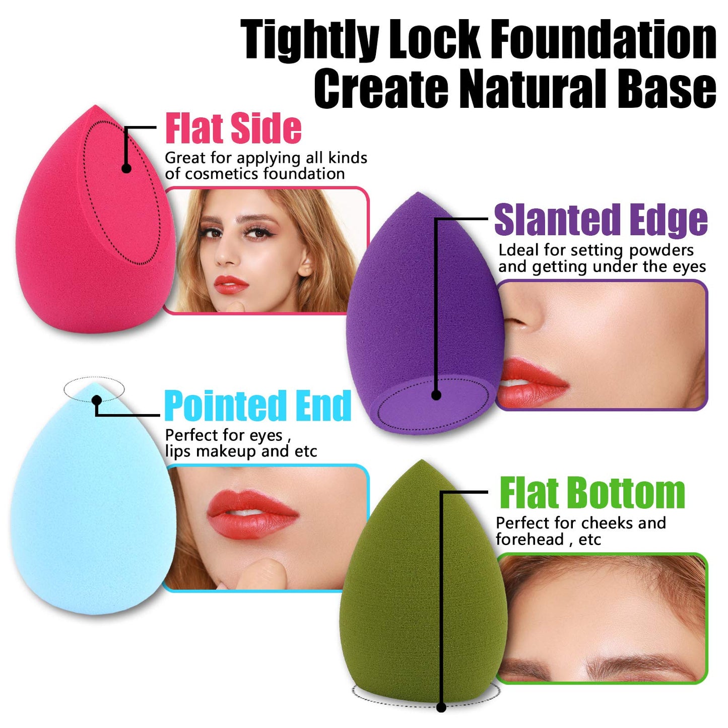 Makeup Sponge Blender Beauty Sponge Set 12pcs and Beauty Foundation Sponge Blender Holder 1PCS,Blending Sponges Cosmetic Puff Flawless for Cream Beauty & Personal Care S SUSANN