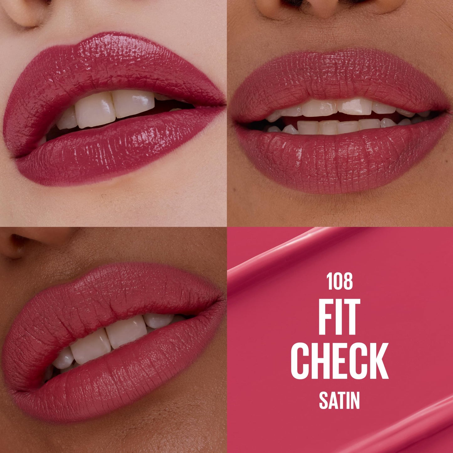 MAYBELLINE Serum Lipstick, Hydrating Lip Makeup with 8HRs of Lip Plumping Moisture with Hyaluronic Acid + Oil Blend, Fit Check (Midtone Cool Pink Beauty & Personal Care MAYBELLINE