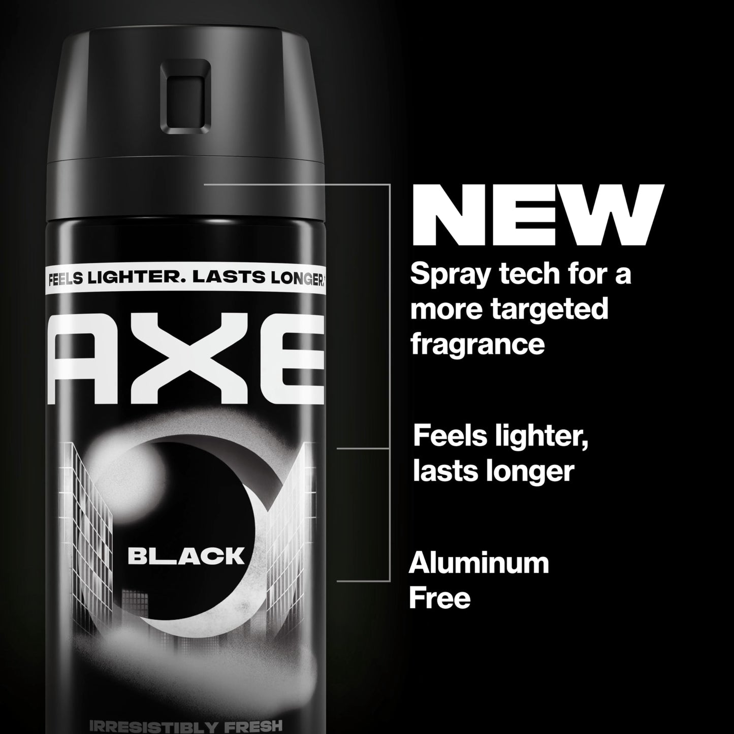 AXE Body Spray 4 Count Black 48 Hour All Over Fresh Aluminum Free 2.9 oz Beauty and Personal Care AXE