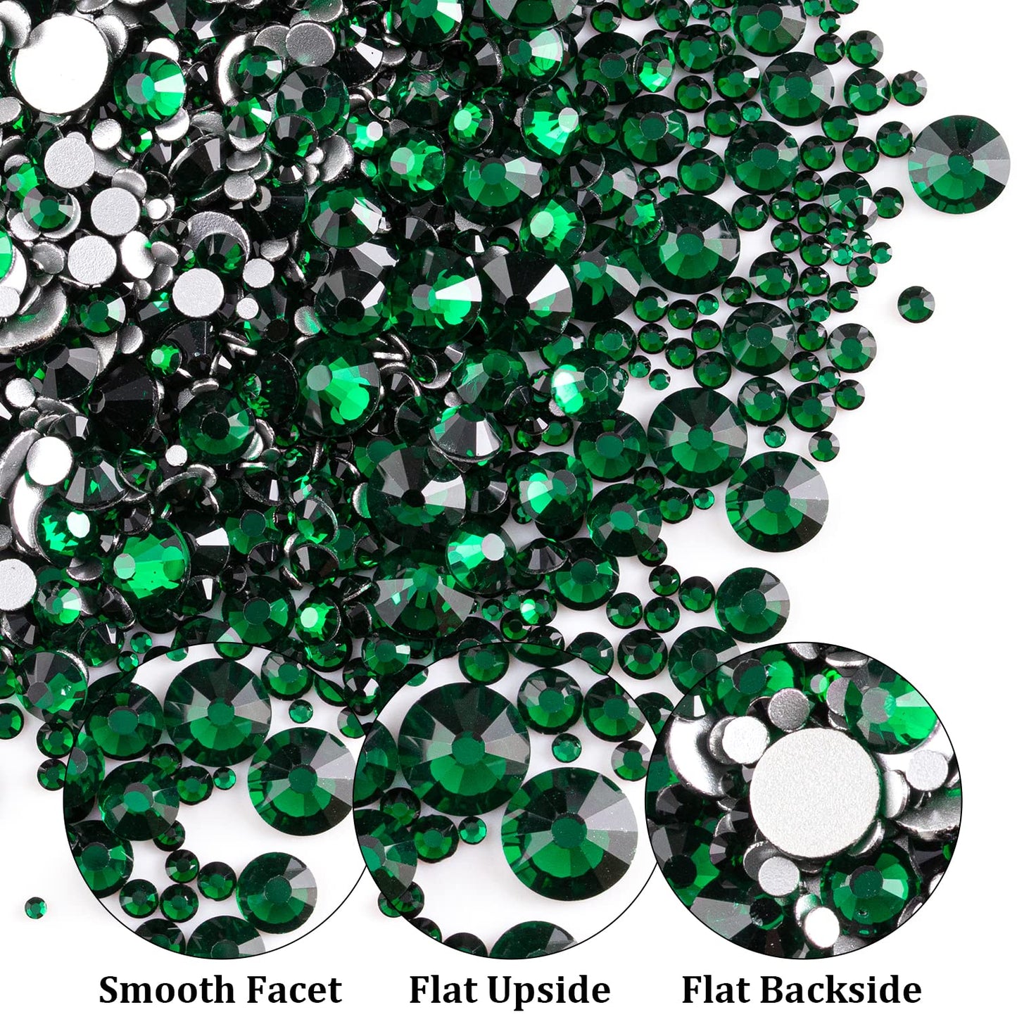 Two Packs of Flatback Rhinestones 4520 Pcs Colorful Nail Art Rhinestones Flatback Crystal Colorful+Dark Green Rhinestone with Picker Pencil Beauty & Personal Care BELLEBOOST
