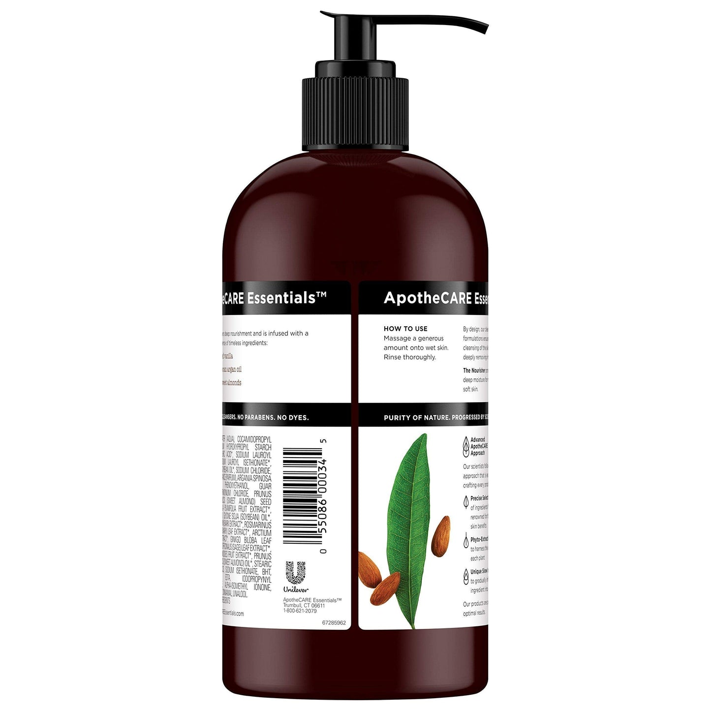 ApotheCARE Essentials The Nourisher Body Wash, Vanilla, Argan Oil, Sweet Almond, 16 oz Beauty & Personal Care ApotheCARE Essentials
