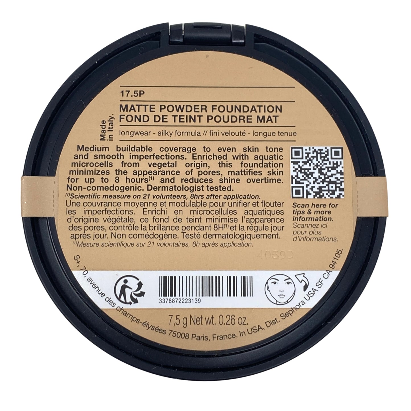 SEPHORA COLLECTION Matte Powder Foundation - 17.5P (light, pink undertone) 0.26 oz / 7.5 g Beauty & Personal Care SEPHORA