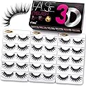 Eliace False Eyelashes 15 Pairs Cat Eye-Lashes 3D Mink Lashes,Spiky Wispy Natural Long Faux Mink Lashes Strips Soft & Reusable Makeup Professional Beauty & Personal Care Eliace